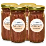 Anchoas de Santoña Extra | 64-80 Lomos de Anchoas del Cantábrico (400gr) en tarro de cristal | Sabor Intenso Ligero en Sal