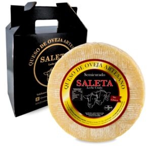 Queso Semicurado de oveja Gourmet Mini (1,3Kg) | Elaboración Artesana Queso de La Mancha | Caja Gourmet para regalar