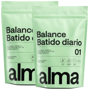 Batido Diario ALMA 600g (60 Dosis) | Complemento Alimenticio con Espirulina, Vitaminas B12, C, D, Zinc, Magnesio y Prebióticos Adaptógenos como Ashwagandha | Greens Suplemento | Super Greens | Energía y Bienestar