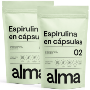 Espirulina en Capsulas ALMA 400 Uds (232 gr) | Espirulina Comprimidos 100% Vegano, Sin Gluten, Sin Azúcares Añadidos, Hecho en España | Spirulina pura en Cápsulas Vegetales | Fácil de Tomar