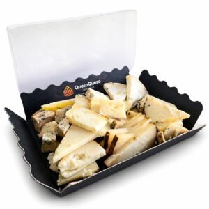 Bandeja de Queso Cortado Artesanal Variada para 8-12 personas | Tabla de Quesos Gourmet Lista para Degustar y Cortada a Mano | Caja Sorpresa con Quesos Surtidos